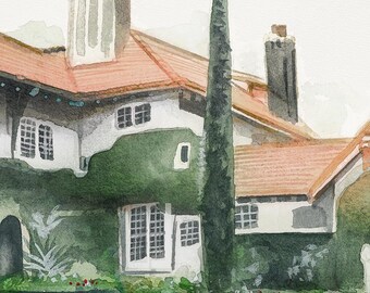 Impresión de bellas artes de Sydonie Mansion - Patio