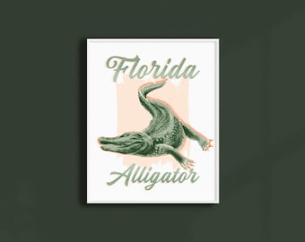 Florida Alligator Print, Florida Gators, Florida Alligator Art, Florida Print, Alligator Art Print, Decoración del hogar
