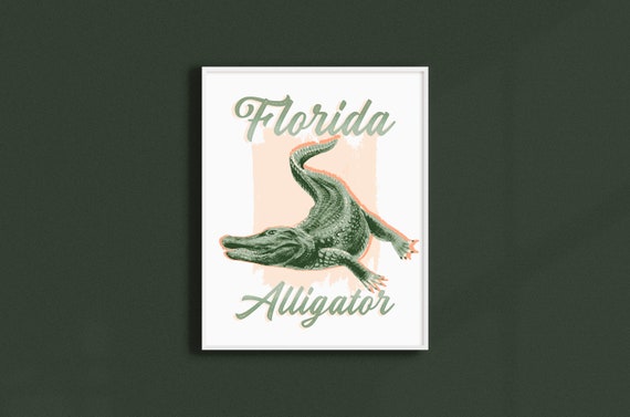 Florida Alligator Print, Florida Gators, Florida Alligator Art