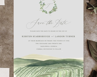 Montaluce Winery & Restaurant Wedding Guardar la fecha, paquete de invitación de boda imprimible, invitación editable, descarga digital