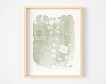 Mapas de acuarela de Lake Placid + Avon Park + Wauchula para Nan