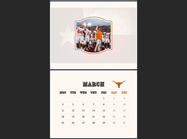 2024 Texas Longhorns Calendar the Ideal Gift for Men, Husbands