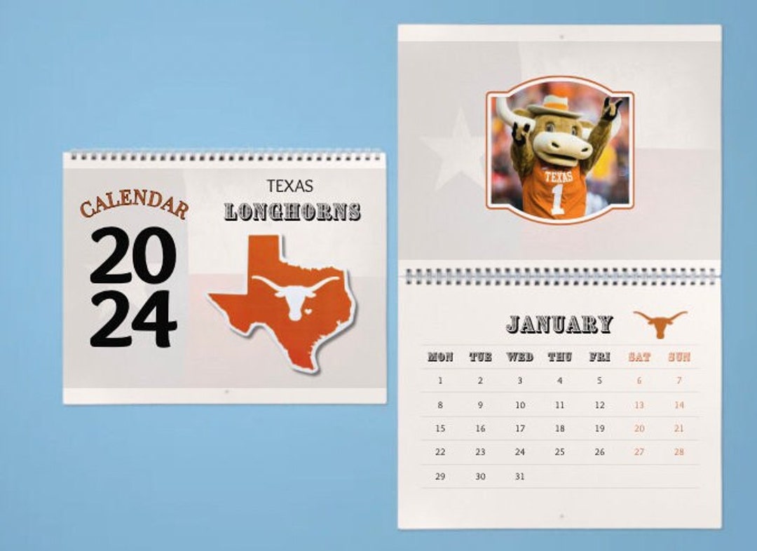 2024 Texas Longhorns Calendar the Ideal Gift for Men, Husbands
