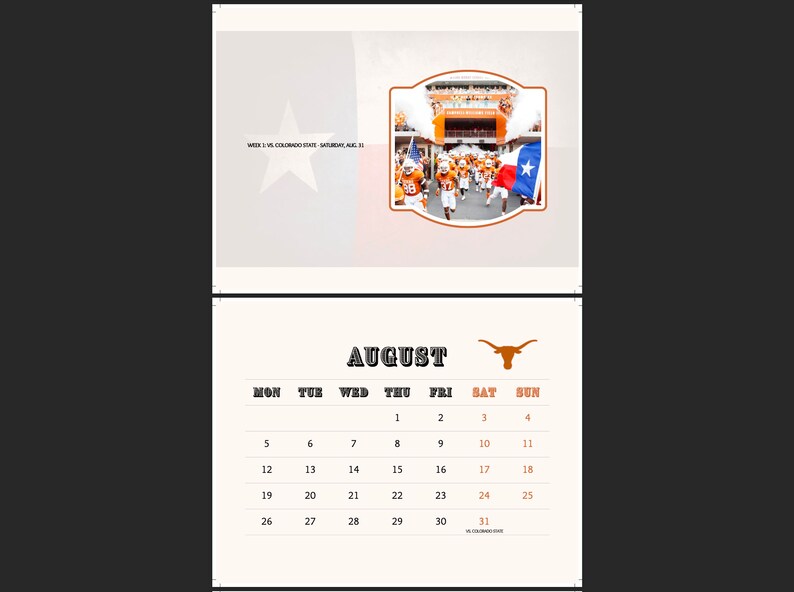 2024 Texas Longhorns Calendar the Ideal Gift for Men, Husbands