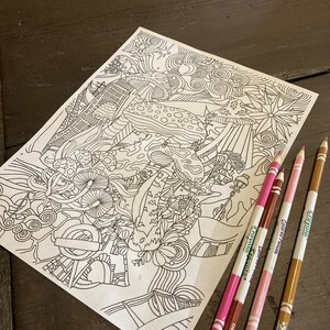 Printable Psychedelic Coloring Page | Digital | Instant Download