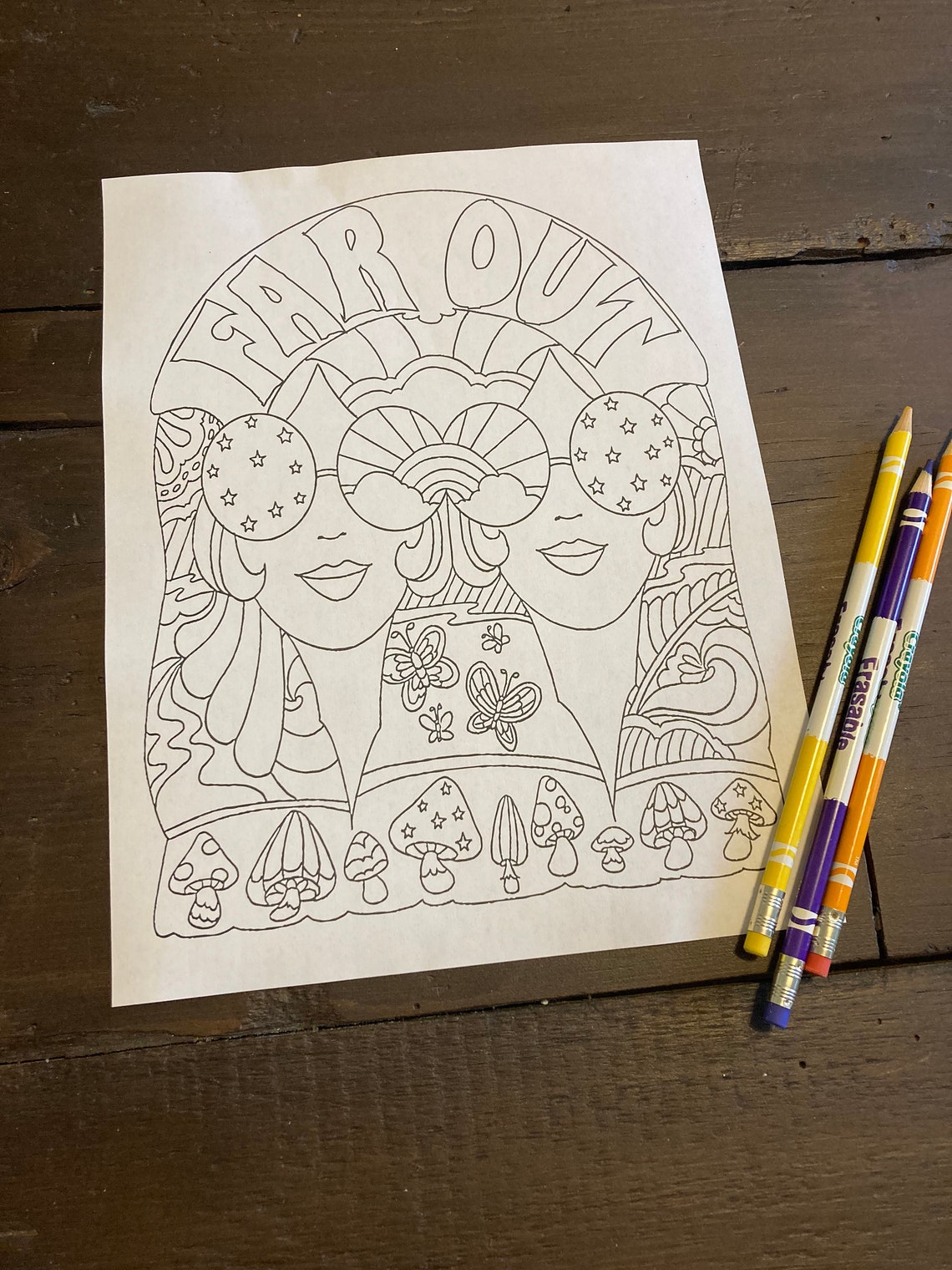 Printable Psychedelic Coloring Page | Digital | Instant Download - Etsy