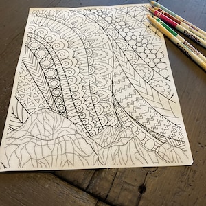Printable Psychedelic Coloring Page | Digital | Instant Download
