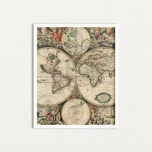 Printable Map Art, Vintage Map, Old Atlas, Old Map, Old World Atlas, Map Wall Art, Printable Vintage Art