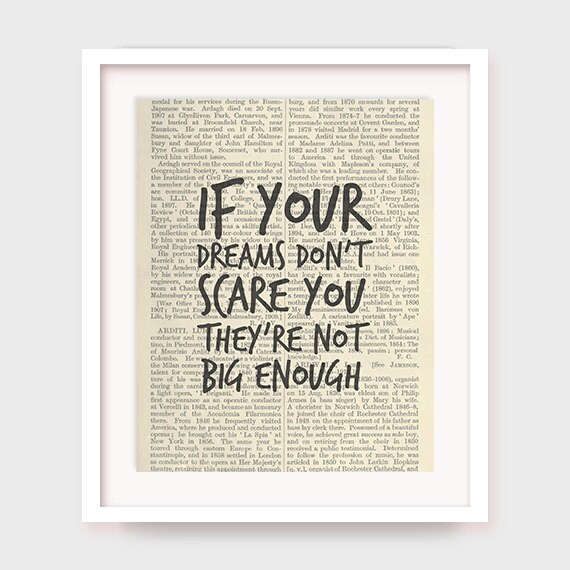 Autocollant Mural Vinyle Motivant "If Your Dreams Don't Scare You" - Décoration Bureau A35