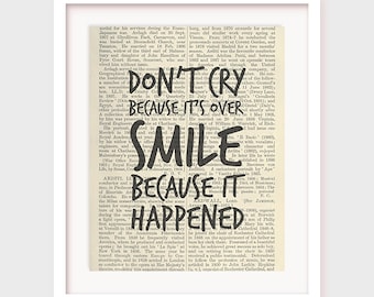 Impresión artística del diccionario de citas del Dr. Seuss, decoración de pared inspiradora (descarga digital)