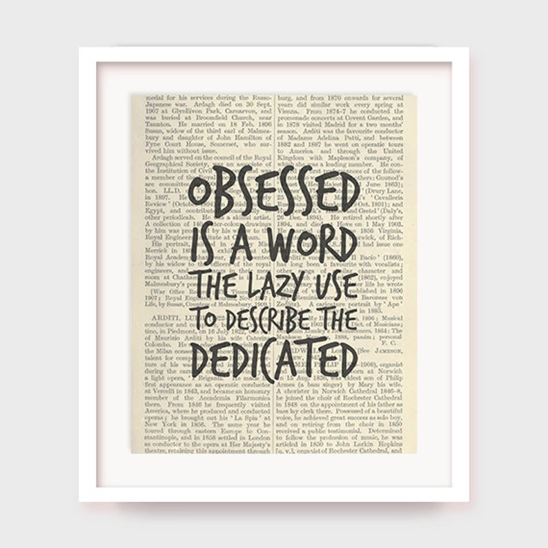 Motivational Workout Poster, Obsessed is a Word The Lazy Use To Describe The Dedicated, Fitness Poster Printable, Instant Download Quote image 1