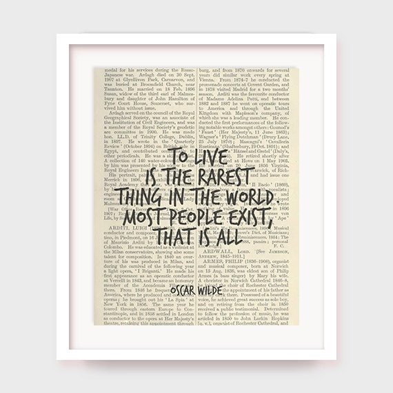 Diy Wall Decor To Live Is The Rarest Thing In The World Most Etsy