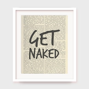 Printable Bathroom Decor, Get Naked, Bathroom Art, Washroom Decor, Printable Bathroom Quote, Wall Decor, Wall Art, Shower Art