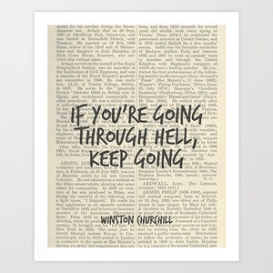 May include: A vintage, black and white image of a page from a book about music. The text on the page is about the life and career of a musician. The text includes the phrase "If you're going through hell, keep going".