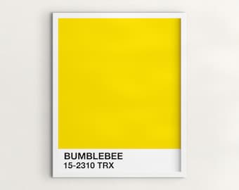 Póster Pantone amarillo abejorro, impresión en bloques de color (descarga digital)