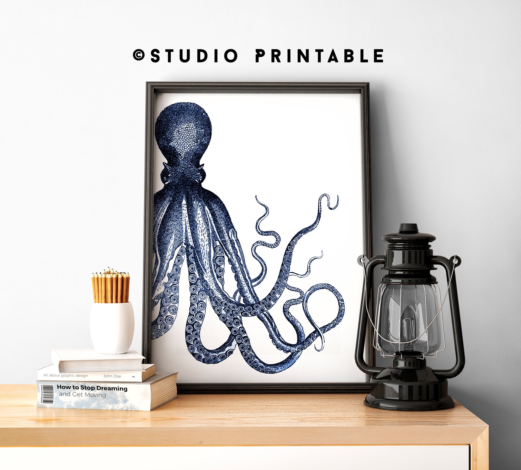 Printable Octopus Art Home Decor Nautical Wall Art Sea Life - Etsy