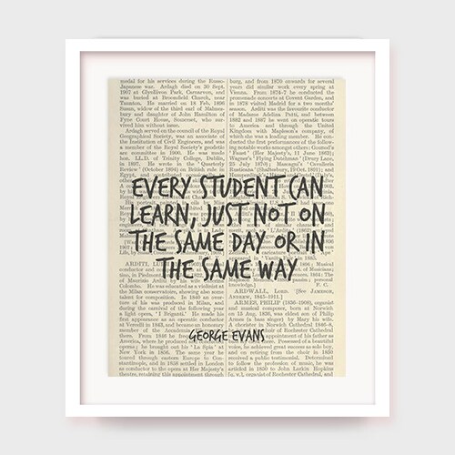 Education Quote Every Student Can Learn Just Not on the Same - Etsy