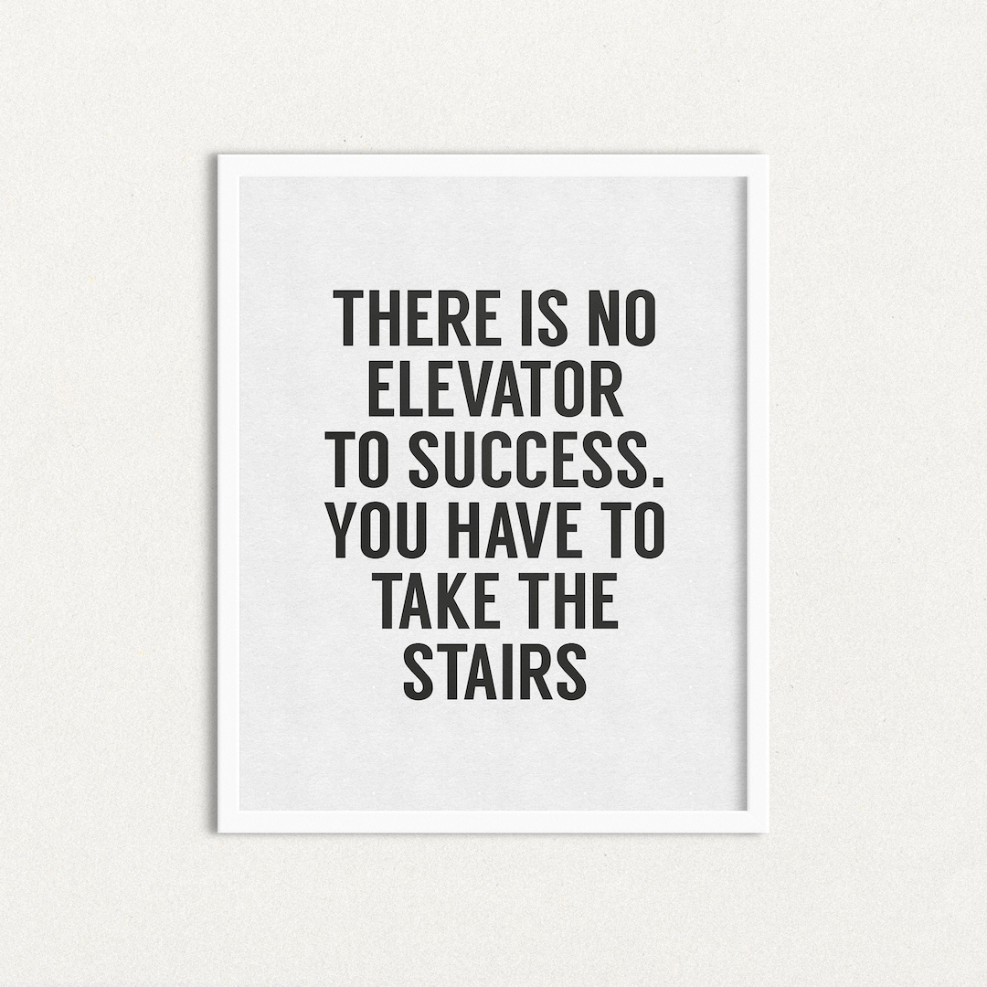 Motivational Quote Print, Success Stairs, Home Office Decor (digital ...