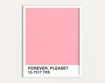 Impresión artística Pantone, muestra Forever Please Pink (descarga digital)