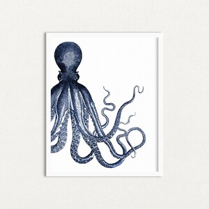 Printable Octopus Art, Home Decor, Nautical Wall Art, Sea Life Artwork, Printable Wall Art, Ocean Wall Decor, Art Print, Instant Download