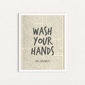 Wash Your Hands Art Print, Funny Bathroom Decor (Digital Download)