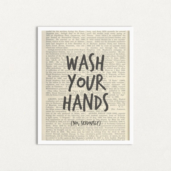 Funny Bathroom Art Print, Wash Your Hands, No Seriously, Printable Bathroom Decor, Wall Art, Washroom Art, Bathroom Printable, Printable Art