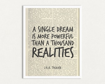 Impresión con cita de Tolkien, arte mural literario (descarga instantánea)