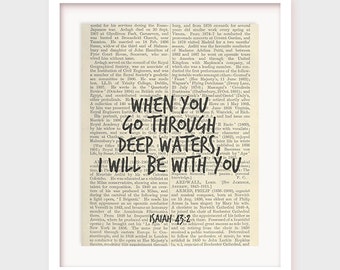 Jesaja 43:2 Bibel Vers Print, Christliche Wohnkultur (Digitaler Download)