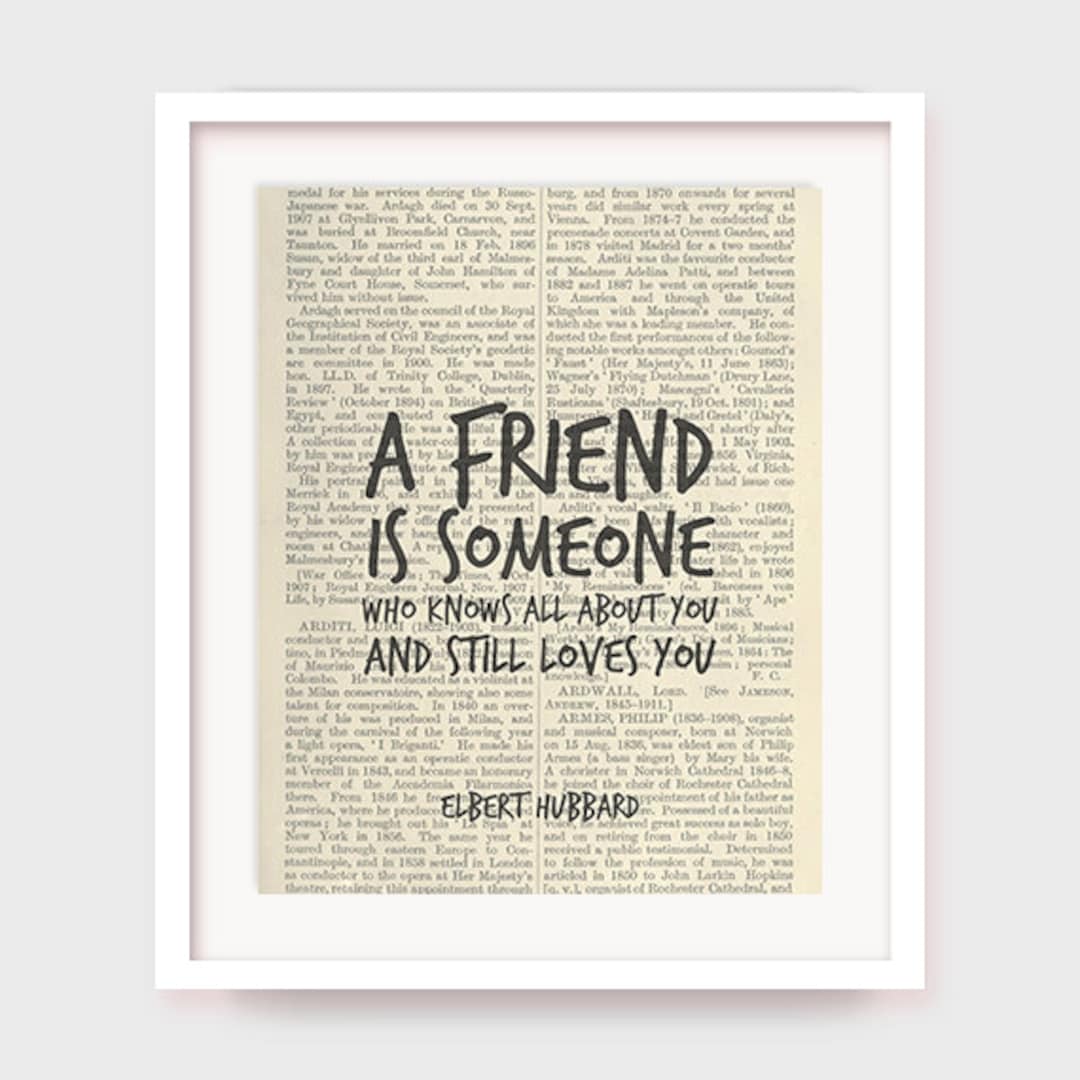 Friendship Quote Art Print, Elbert Hubbard Quote (PDF Download) - Etsy, image size:1080x1080
