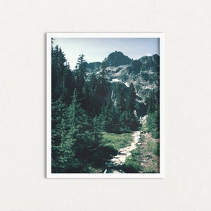 Mountain Trail Art Print, Forest Scene (Instant Download)