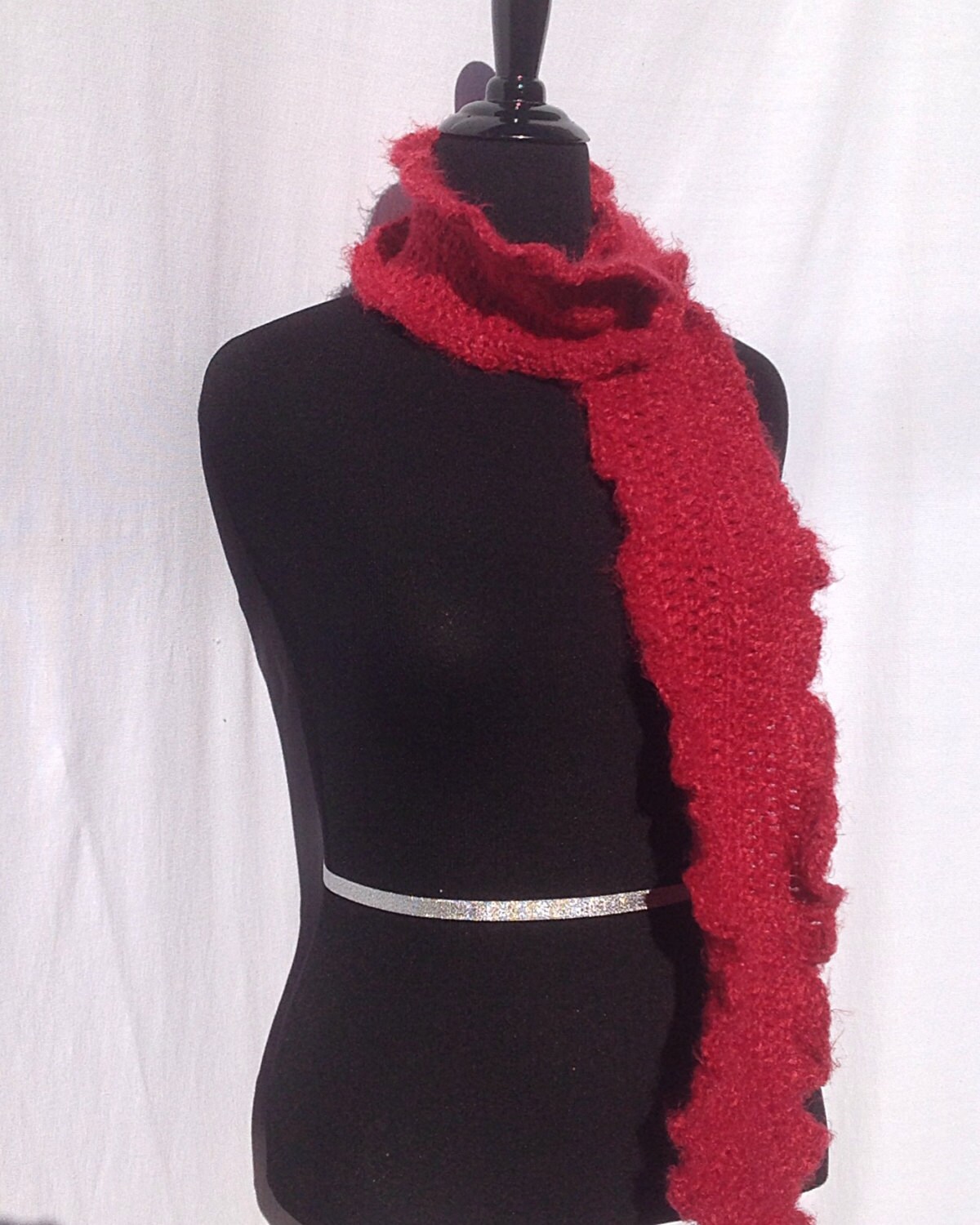 CLEARANCE Romantic Ruffles Scarf in Red FREE SHIPPING - Etsy
