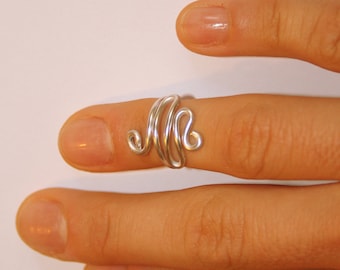 Spiral Midi Ring , Minimalist Knuckle Ring Gold - Silver 925