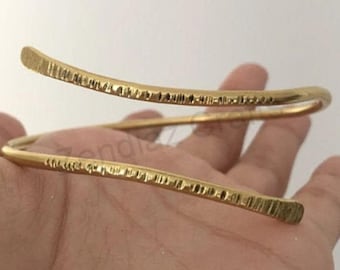 Handmade Hammered Gold Upper Arm Cuff