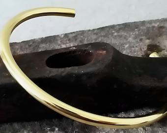 Brass Bracelet Wide Men Shiny Finish