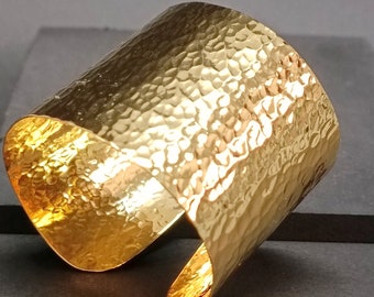 Hammered Wide Cuff Silver Gold  Wrist Bracelet made of brass , copper ,aluminium, Gold plated 24k, or german silver.