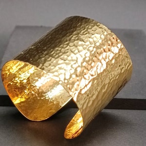 Hammered Wide Cuff Silver Gold  Wrist Bracelet made of brass , copper ,aluminium, Gold plated 24k, or german silver.