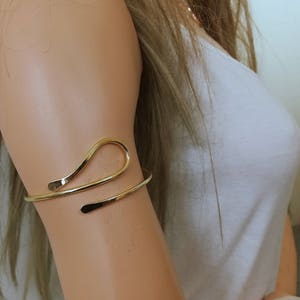 Armlet ,Arm Band, Boho Jewelry ,Upper Arm Band Minimalist Gold Filled 14 K , Sterling Silver 925 , Copper Brass Aluminum German Silver. image 1