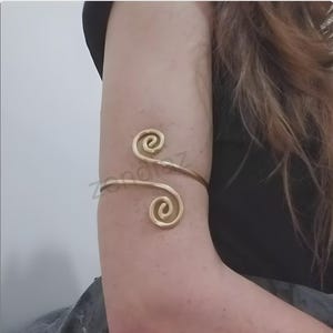 Upper arm cuff arm band spiral handmade made of brass, aluminium, german silver,Silver Plated, or sterling silver 925  wire.