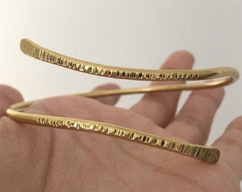 Gold Upper Arm Band ,Silver ,Gold, brass, Silver 925, Handmade hammered Arm Cuff Minimalist