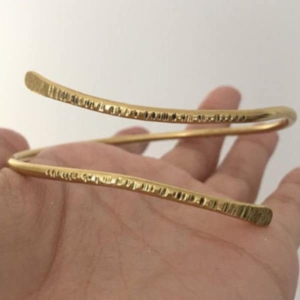 Gold Oberarm Band, Silber, Gold, Messing, Silber 925, Handgemachte gehämmerte Armstulpe Minimalist