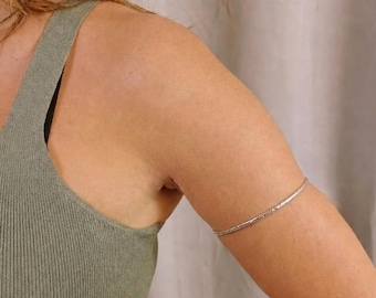 Hammered Sterling Silver Upper Arm Cuff