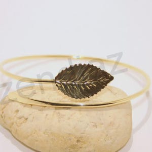 Blatt Armmanschette, Oberarm Band Handgefertigt Gold, Messing, Versilbert, Vergoldet 24k, Sterling Silber 925