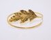 Upper arm cuff gold  bracelet with leaf made of brass 