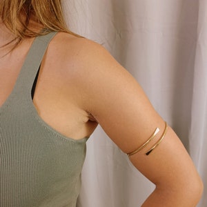 Silver, Handmade simple arm cuff , Silver, Gold, Copper Rose color, Aluminum, Copper, Brass, Gold plated 24k, or Sterling Silver 925 . image 6