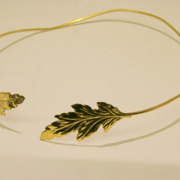 Gold Leaf Headband Crown , Hair accessories , Gold leaf headpiece Silver  Tiara with leaf