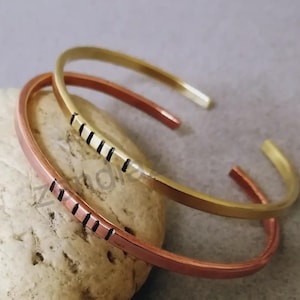 Bracelet for men or women ,Copper, Brass,German silver,Aluminum ,Sterling Silver 925, 14k Gold filled, Bracelet Anniversary Gift .