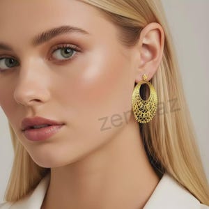 Filigree Circle Dangle Earrings: Handmade Brass, Gold & Silver