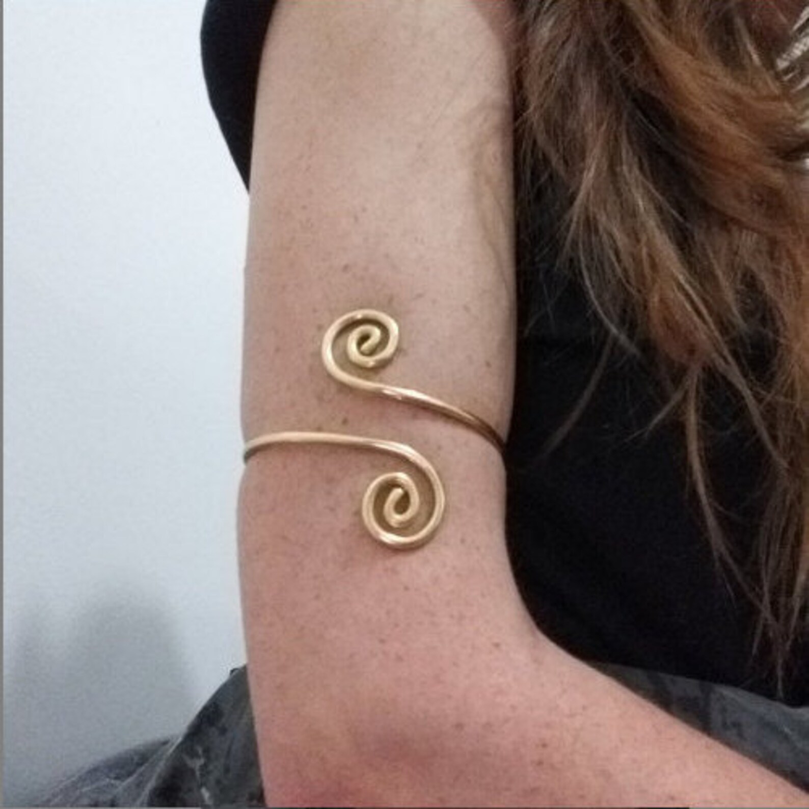 Upper Arm Cuff Arm Band Spiral Handmade Made of Brass Etsy