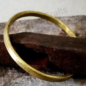Hand Forged Rustic Brass Bar Bracelet