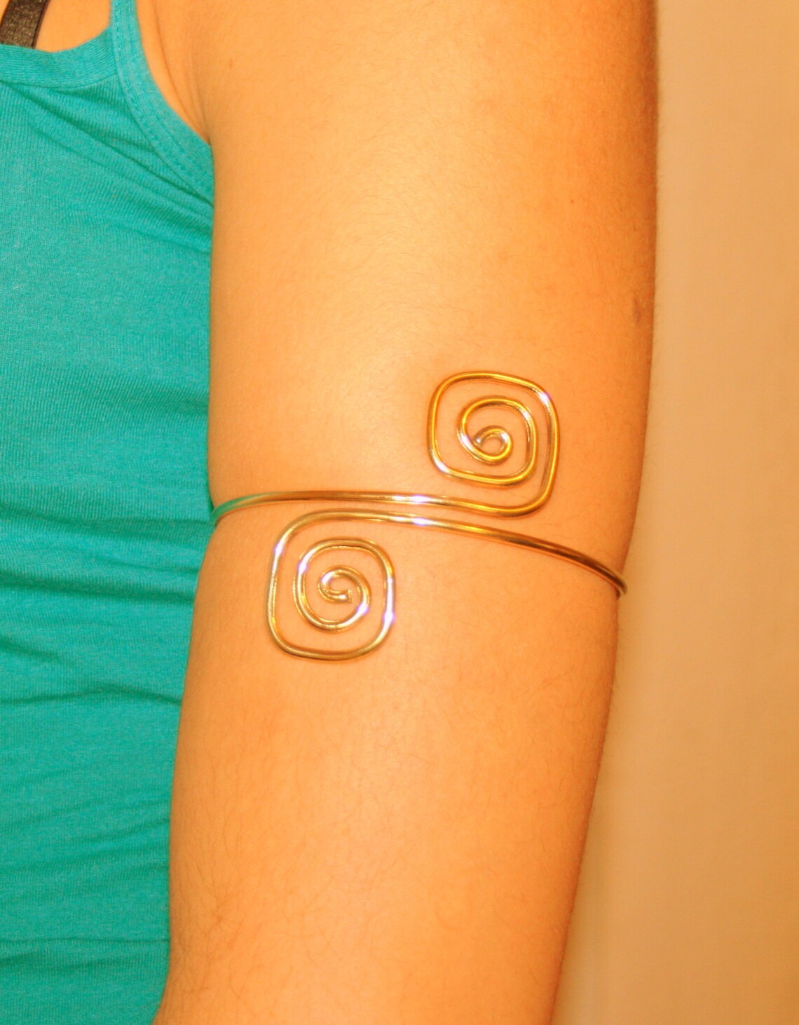 Upper Arm Cuff Arm Band Spiral Shape Made of Brass Aluminium Etsy